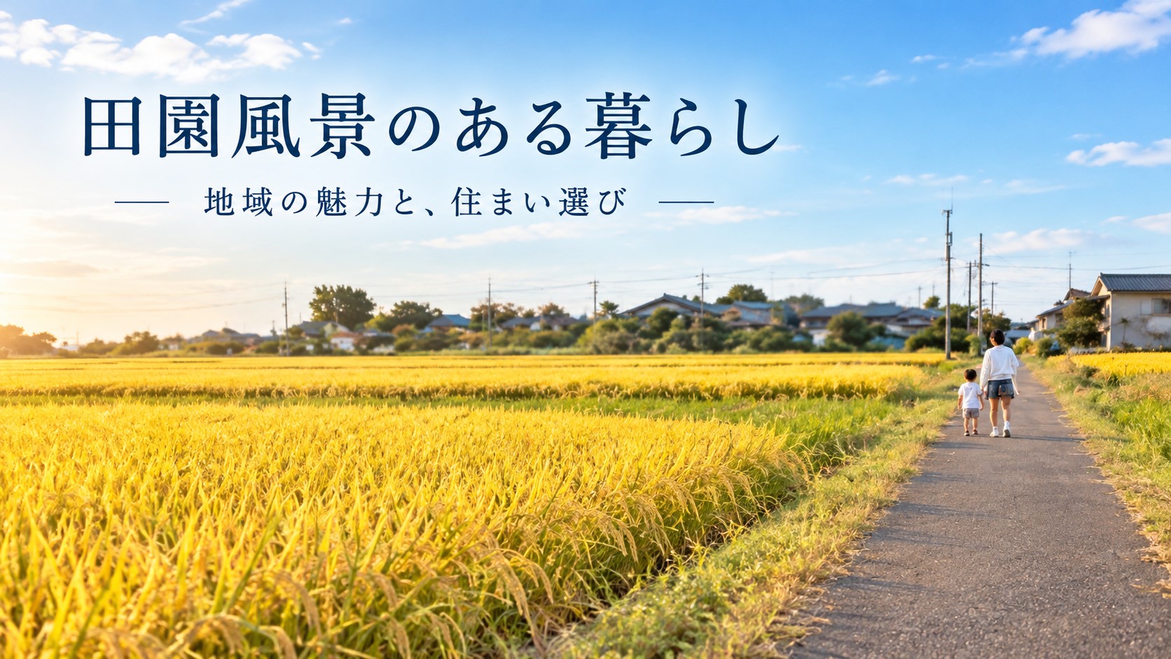 黄金色に実る田んぼ道。地域の魅力と心地よい住まい選び